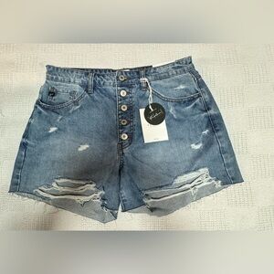 KanCan Light Blue Ripped Jean Shorts Size L